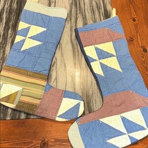 Handmade vintage quilt stockings